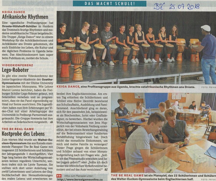 Planspiel in Englischer Sprache The Be Real Game